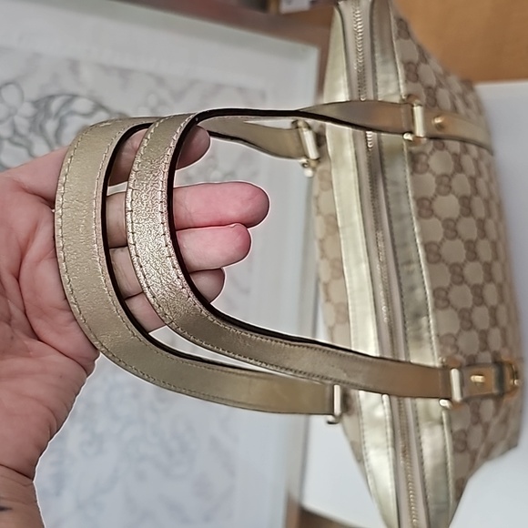 Gucci Abbey Tote Bag Tan & Gold Top Handle UPDATED β¨οΈ π - Picture 4 of 17